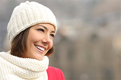 candid woman smiling